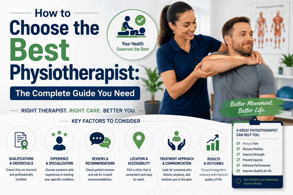 How to choose the best physiotherapist guide with expert treatment, patient care, and key factors like qualifications, experience, and reviews